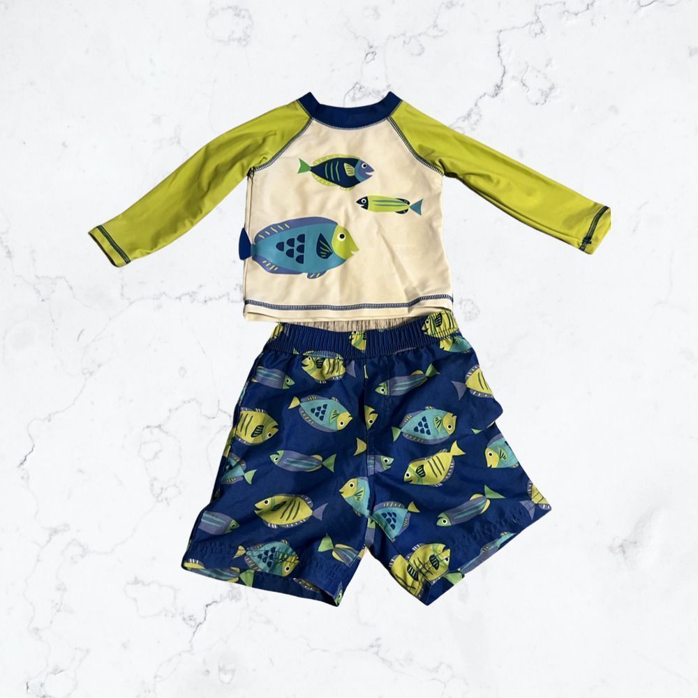 Little Me Toddler Baby Boys Swim Truck Set Fish 18M